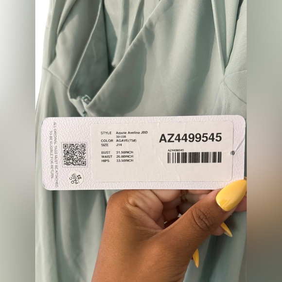 AZAZIE AVELINA Agave Flowy V-Neck Pleated Chiffon Dress Size J14 NWT - Picture 7 of 7